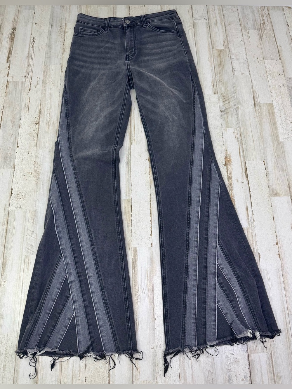 Vervet Flare Wide Leg Black Jeans 28 (28x33) High Rise